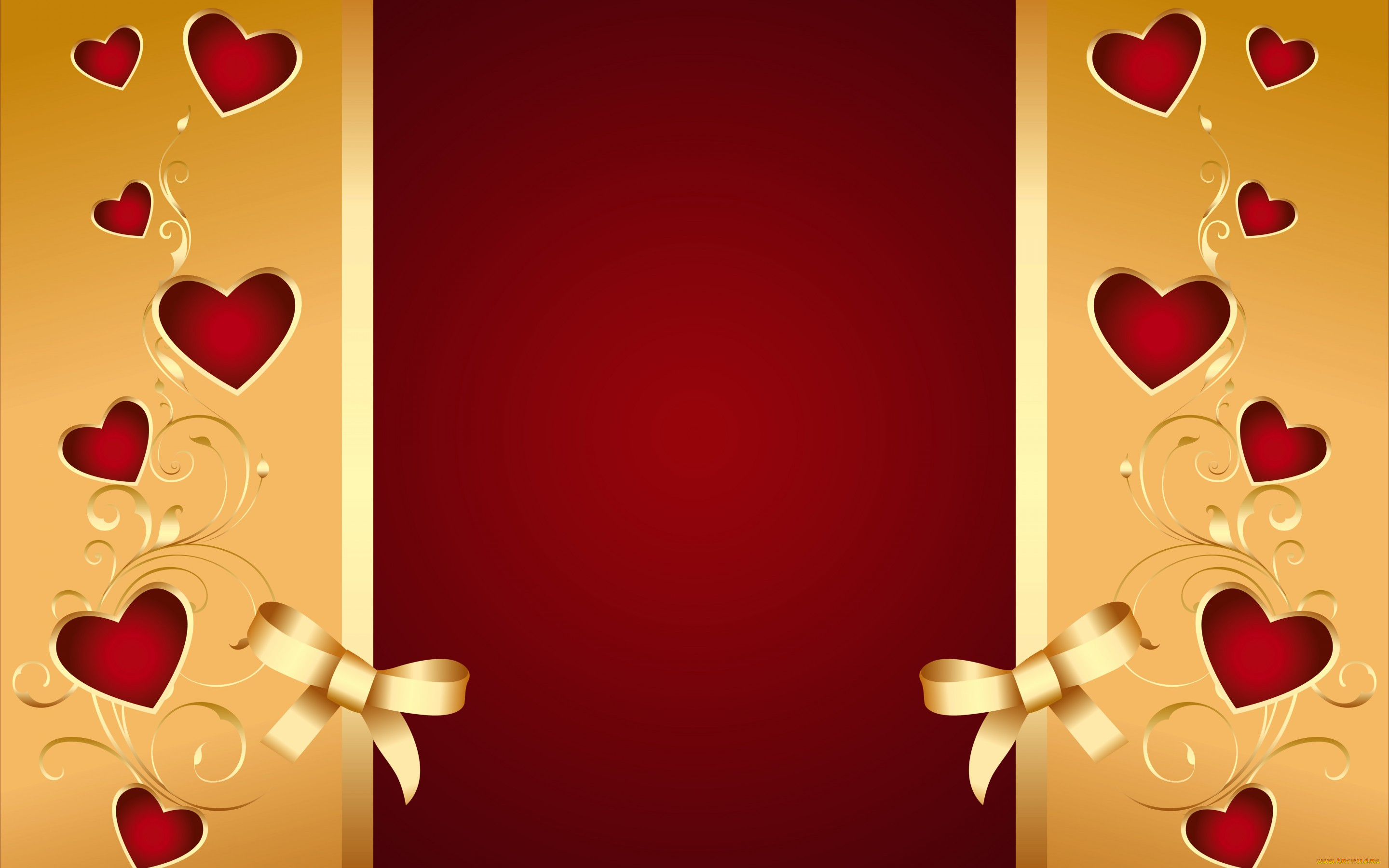 ,   ,  ,  , , , background, valentine, love, romantic, bow, hearts, golden, red
